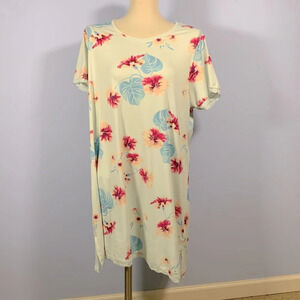 Nanette Lepore size 3x aqua mint green night shirt pajamas floral soft nightgown